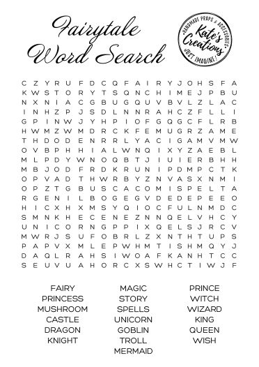 Printable Word Search Puzzles For Girls